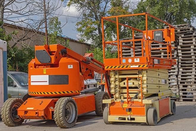 heavy-duty forklift maneuvering through a busy warehouse in Pedro OH